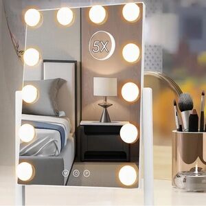 12-Bulb Hollywood Vanity Mirror with Lights - 3 Color Lighting Modes